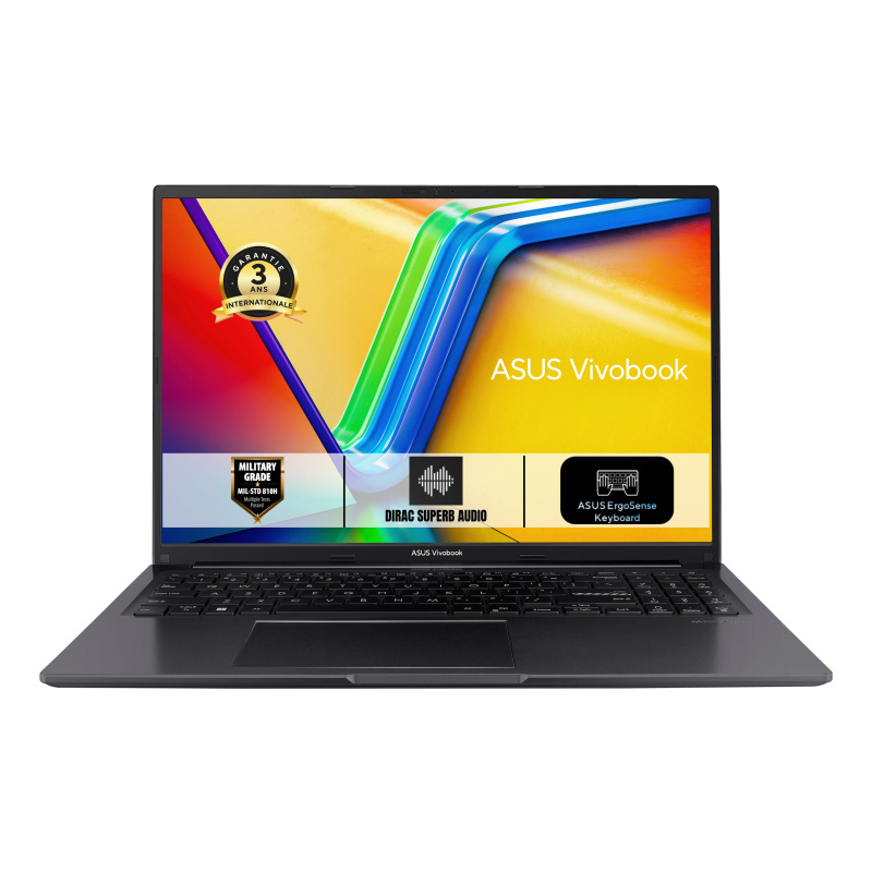 ASUS Vivobook 16 X1605VA-DICSH2702W Intel Core 9 270H Ordinateur portable 40,6 cm (16") WUXGA 16 Go DDR5-SDRAM 512 Go SSD Wi-Fi 6 (802.11ax) Windows 11 Home Noir