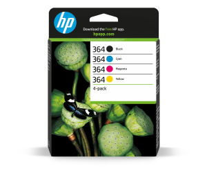 HP 364 pack de 4 cartouches d'encre noir/cyan/magenta/jaune authentiques