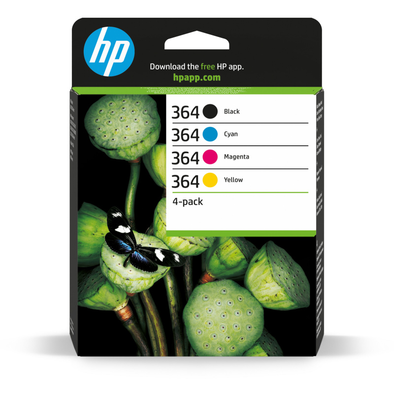 HP 364 pack de 4 cartouches d'encre noir/cyan/magenta/jaune authentiques