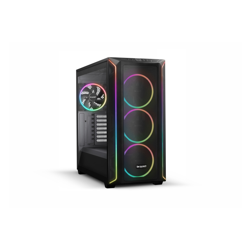 be quiet! Shadow Base 800 Noir | Boîtier PC ARGB vitré, Mini ITX / Micro ATX / ATX / E-ATX, 4 ventilateurs Light Wings PWM 140 mm