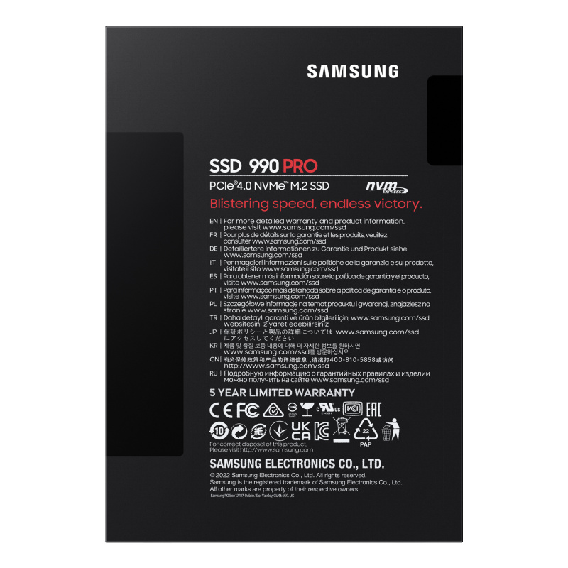 Samsung 990 PRO 1 To M.2 PCI Express 4.0 NVMe V-NAND MLC