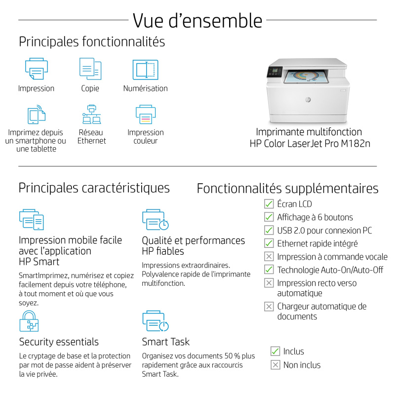 HP Color LaserJet Pro Imprimante multifonction M182n