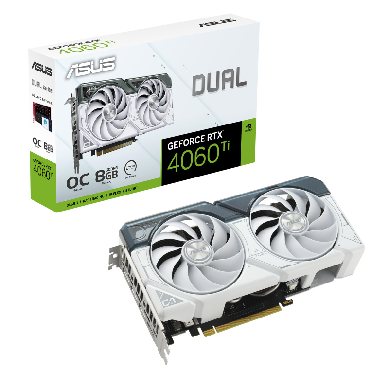 ASUS Dual -RTX4060TI-O8G-WHITE NVIDIA GeForce RTX 4060 Ti 8 Go GDDR6