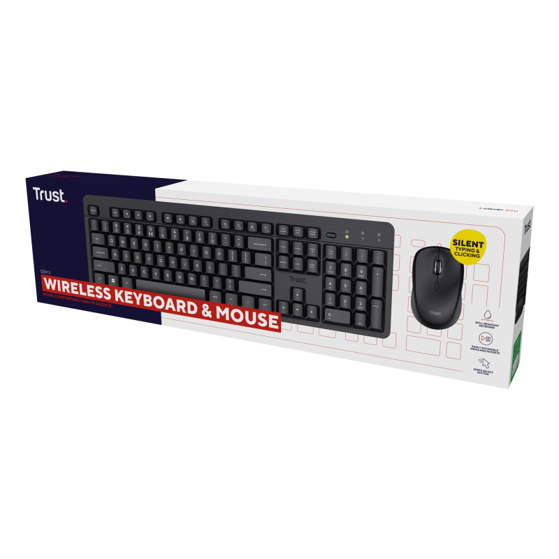 Trust Ody II clavier Souris incluse Universel RF sans fil QWERTY Anglais américain Noir