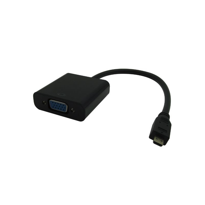 Microconnect HDMIDVGAB câble vidéo et adaptateur 0,25 m HDMI Type D (Micro) VGA (D-Sub) Noir