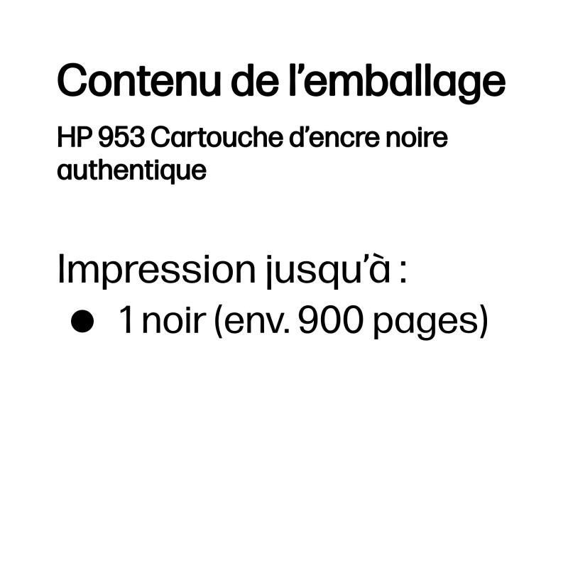 HP 953 Cartouche d’encre noire authentique