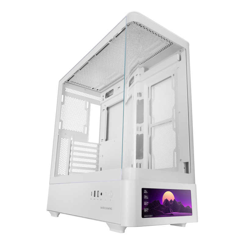 Mars Gaming MCLCDPROW unité centrale Midi Tower Blanc