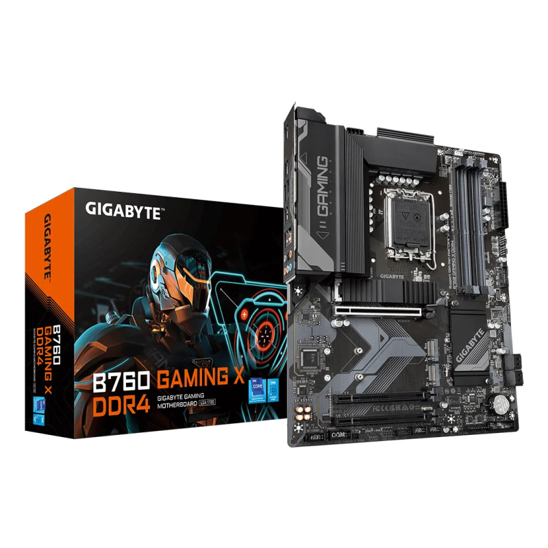 GIGABYTE B760 GAMING X DDR4 Carte Mère - Prend en charge les processeurs Intel Core de 14e génération, VRM numérique 8+1+1 phases, jusqu'à 5333MHz DDR4 (OC), 3xPCIe 4.0 M.2, LAN 2.5GbE, USB 3.2 Gen 2