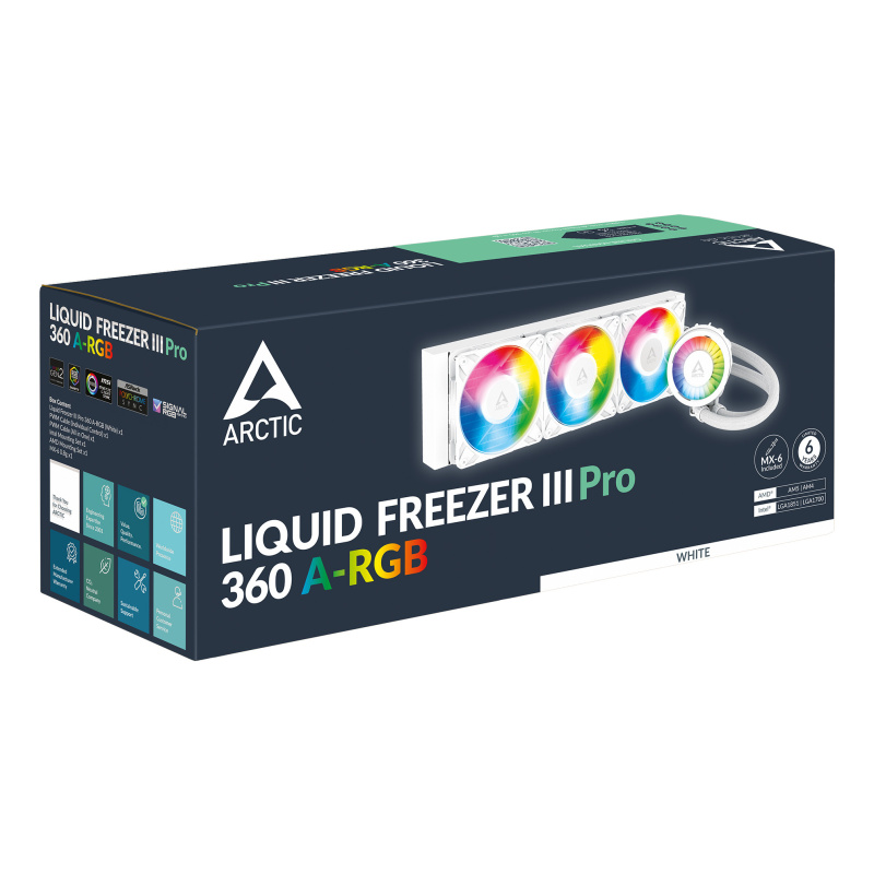 ARCTIC Liquid Freezer III Pro 360 A-RGB (White) Processeur Refroidisseur de liquide tout-en-un 12 cm Blanc 1 pièce(s)