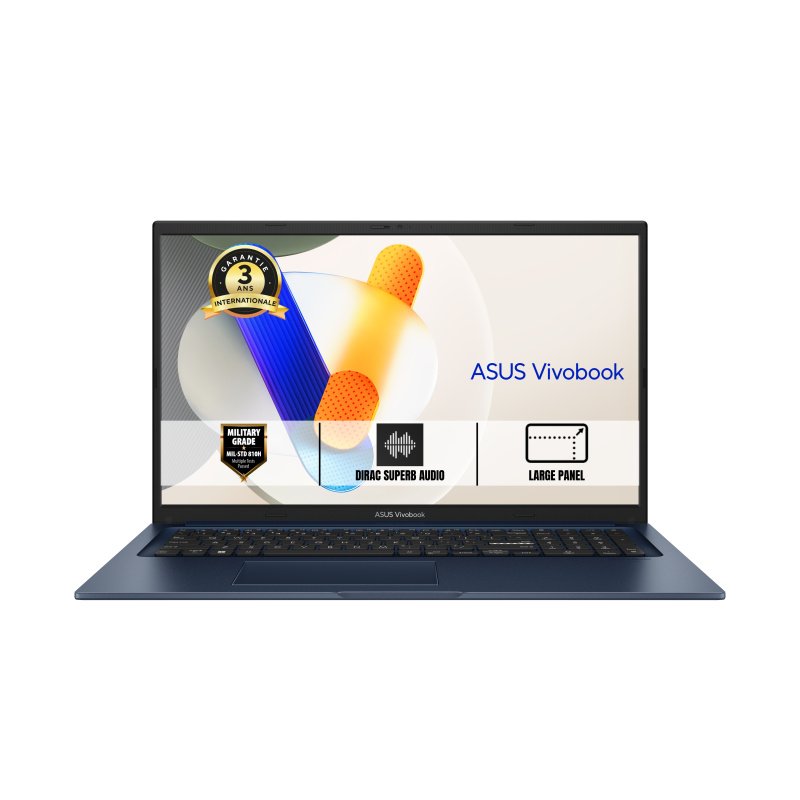 ASUS Vivobook 17 X1704VA-AU913W Intel Core 7 150U Ordinateur portable 43,9 cm (17.3") Full HD 16 Go DDR4-SDRAM 1 To SSD Wi-Fi 6 (802.11ax) Windows 11 Home Bleu
