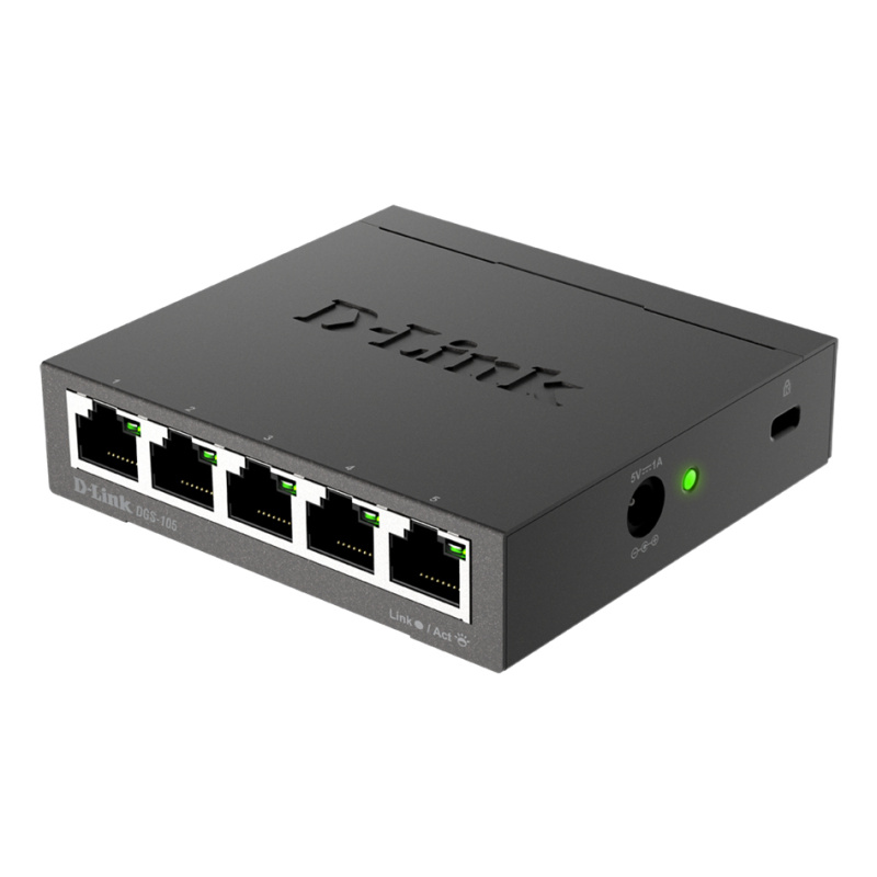 D-Link DGS-105 Non-géré L2 Gigabit Ethernet (10/100/1000) Noir