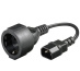 Microconnect PE130075 câble électrique Noir 0,23 m Coupleur C14 Schuko