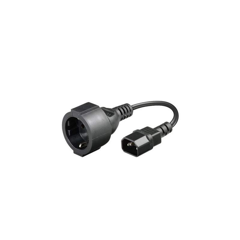 Microconnect PE130075 câble électrique Noir 0,23 m Coupleur C14 Schuko
