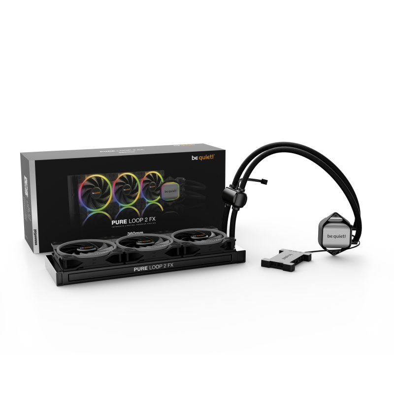 be quiet! Pure Loop 2 FX 360 mm | Système de refroidissement liquide tout-en-un, 360 mm, noir, socket Intel et AMD, ARGB