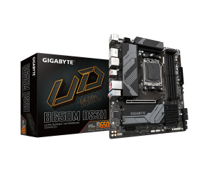 GIGABYTE B650M DS3H Carte mère - AMD Ryzen série 9000, VRM 6+2+1 phases, jusqu'à 8000 MHz DDR5 (OC), 2xPCIe 4.0 M.2, LAN 2,5 GbE, USB 3.2 Gen 2