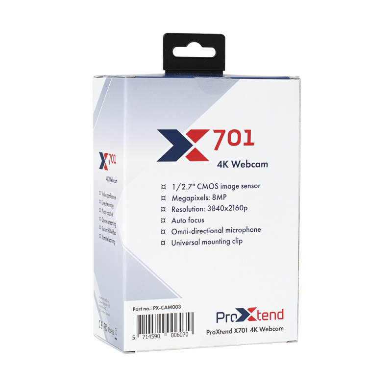 ProXtend X701 4K webcam 8 MP 3840 x 2160 pixels USB 2.0 Noir