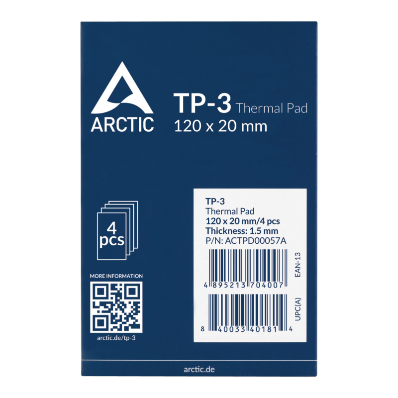 ARCTIC TP-3 combiné de dissipateurs thermiques Pad thermique