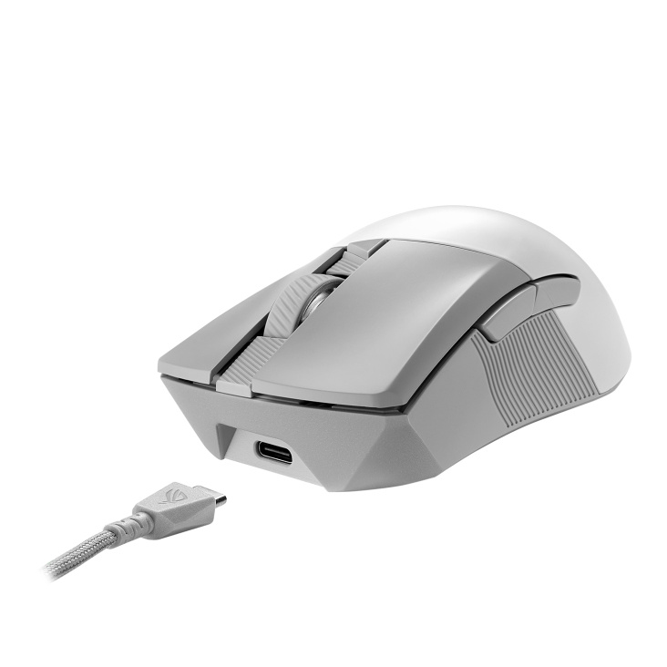 ASUS ROG Gladius III Wireless Aimpoint White souris Droitier RF Wireless + Bluetooth + USB Type-A Optique 36000 DPI