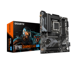 GIGABYTE B760 GAMING X AX Carte Mère - Compatible avec les processeurs Intel Core 14e génération, VRM numérique 8+1+1 phases, jusqu'à 7600MHz DDR5 (OC), 3x PCIe 4.0 M.2, Wi-Fi 6E, 2.5GbE LAN, USB 3.2 Gen 2