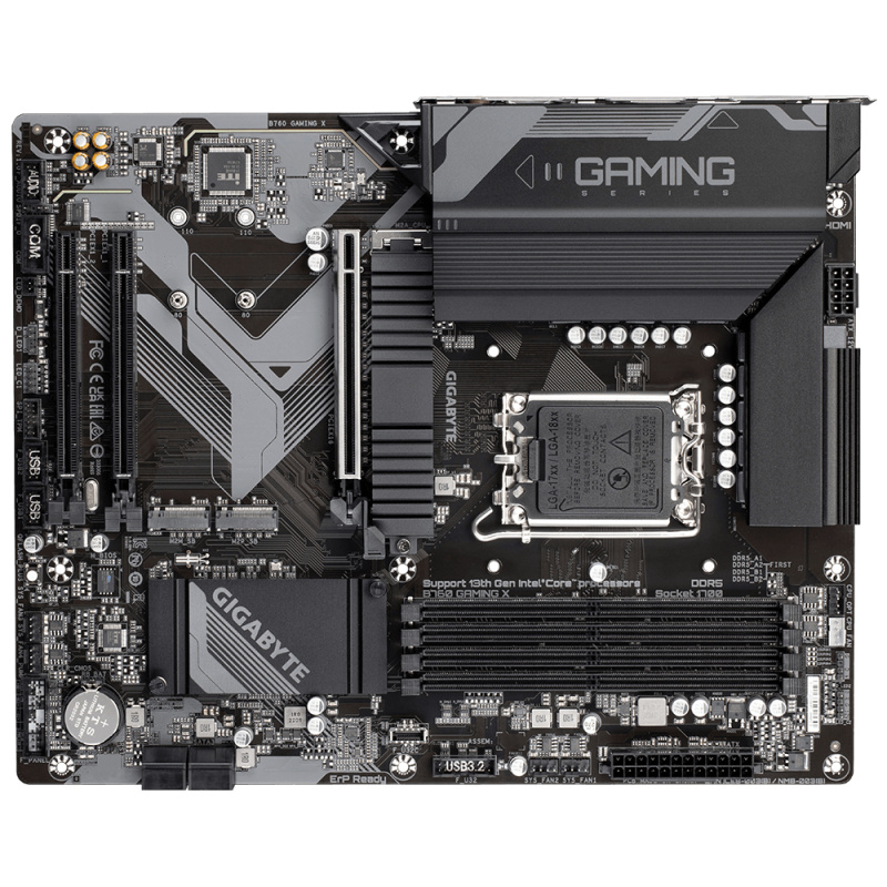 GIGABYTE B760 GAMING X Carte Mère - Compatible avec les processeurs Intel Core 14e génération, VRM numérique 8+1+1 phases, jusqu'à 7600MHz DDR5 (OC), 3x PCIe 4.0 M.2, 2.5GbE LAN, USB 3.2 Gen 2
