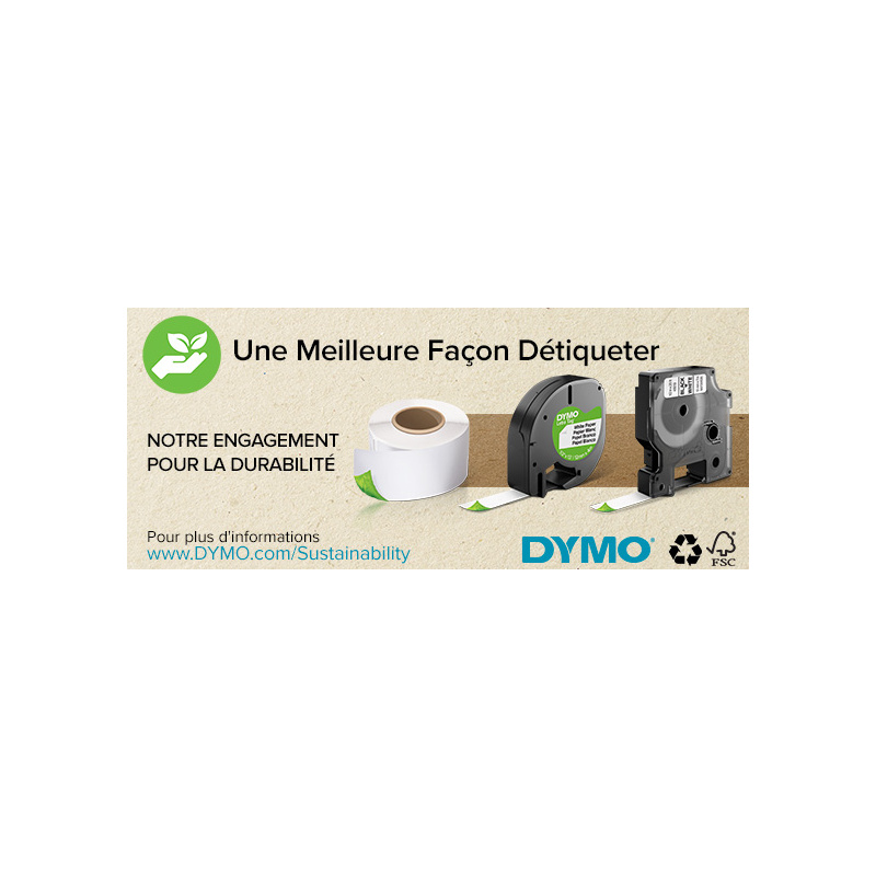 DYMO S0721510 ruban d'étiquette Noir sur blanc
