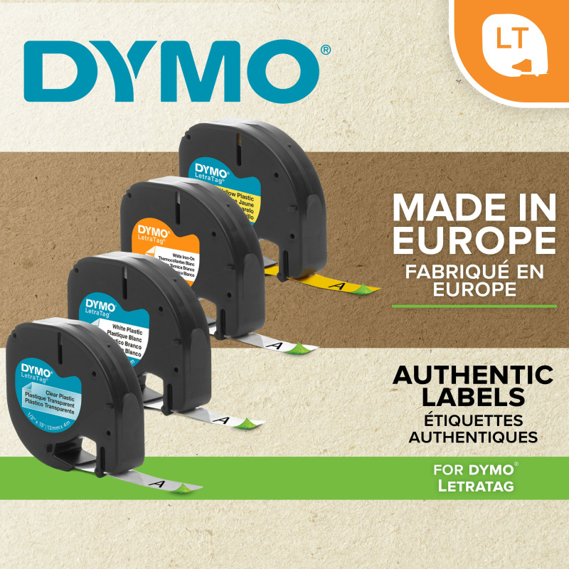 DYMO S0721510 ruban d'étiquette Noir sur blanc