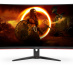 AOC G2 C32G2ZE/BK écran plat de PC 80 cm (31.5") 1920 x 1080 pixels Full HD LED Noir, Rouge