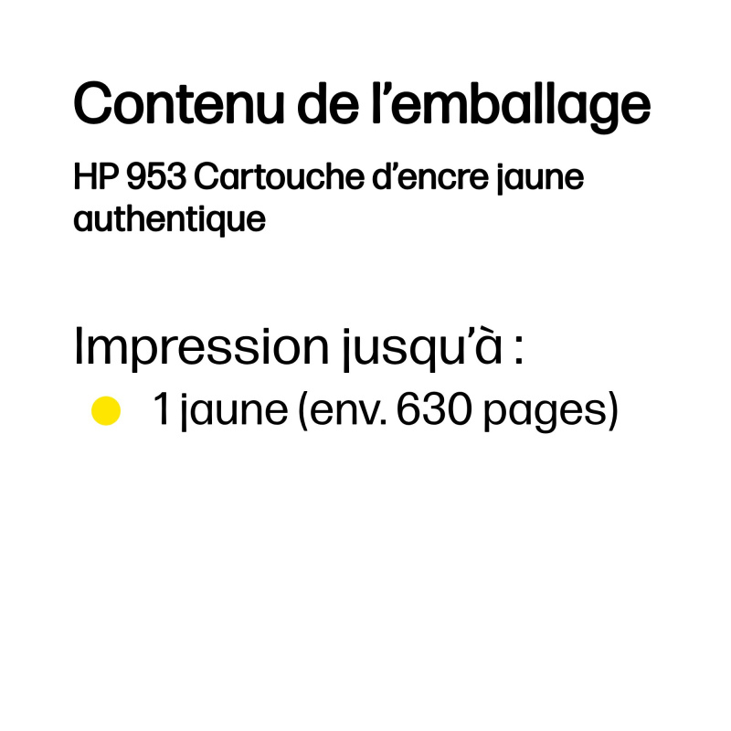 HP 953 Cartouche d’encre jaune authentique