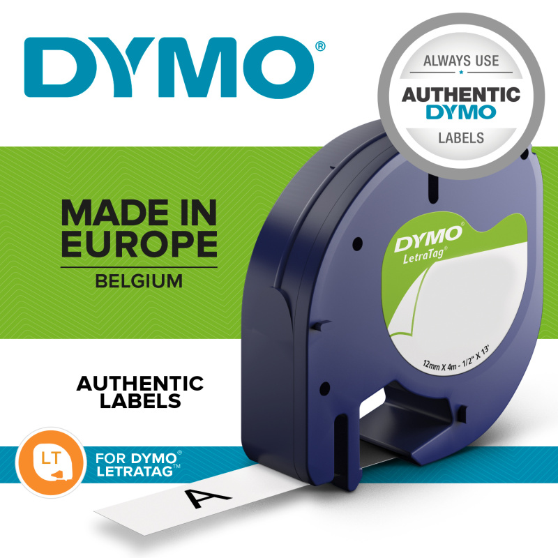 DYMO S0721510 ruban d'étiquette Noir sur blanc
