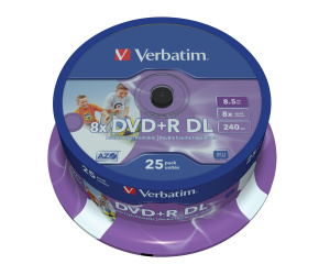 Verbatim 43667 DVD vierge 8,5 Go DVD+R DL 25 pièce(s)