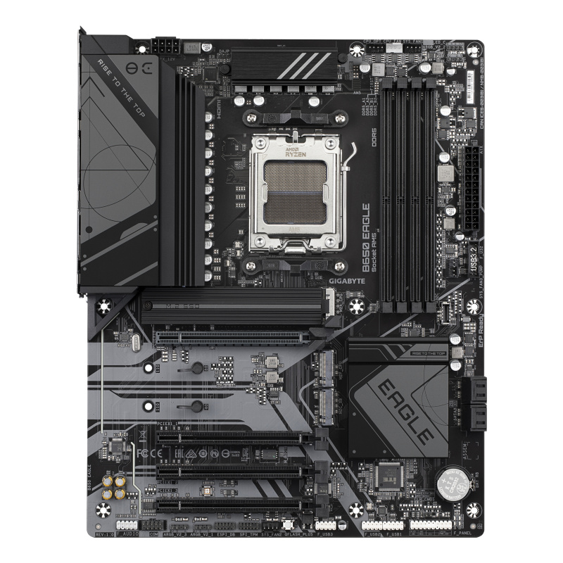 GIGABYTE B650 EAGLE Carte mère - AMD Ryzen série 9000, VRM 12+2+2 phases, jusqu'à 7600 MHz DDR5 (OC), 1xPCIe 5.0 + 2xPCIe 4.0 M.2, LAN GbE, USB 3.2 Gen 2