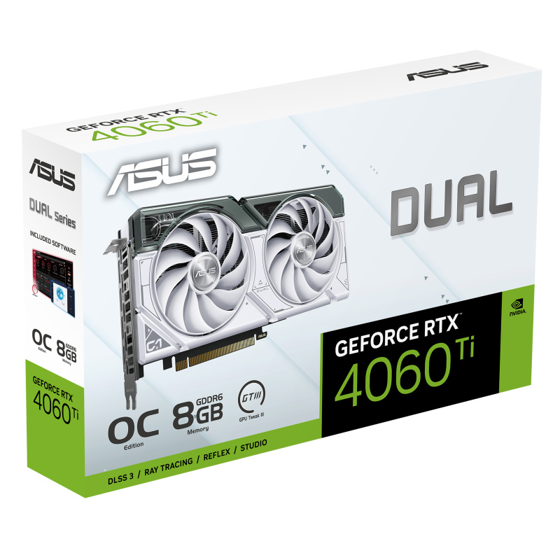 ASUS Dual -RTX4060TI-O8G-WHITE NVIDIA GeForce RTX 4060 Ti 8 Go GDDR6