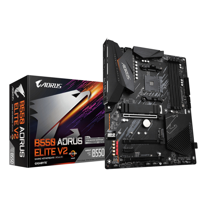 GIGABYTE B550 AORUS ELITE V2 Carte mère - Processeurs AMD Ryzen 5000, VRM 12+2 phases, jusqu'à 4733 MHz DDR4, 1xPCIe 4.0 + 1xPCIe 3.0 M.2, LAN 2.5GbE, USB 3.2 Gen 2