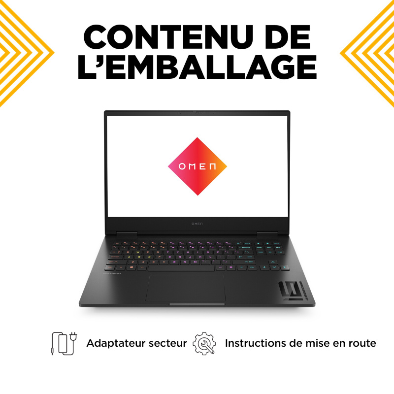 OMEN by HP OMEN Gaming Laptop 16-xf0061nf AMD Ryzen™ 9 7940HS Ordinateur portable 40,9 cm (16.1") Quad HD 32 Go DDR5-SDRAM 1 To SSD NVIDIA GeForce RTX 4070 Wi-Fi 6E (802.11ax) Windows 11 Home Noir