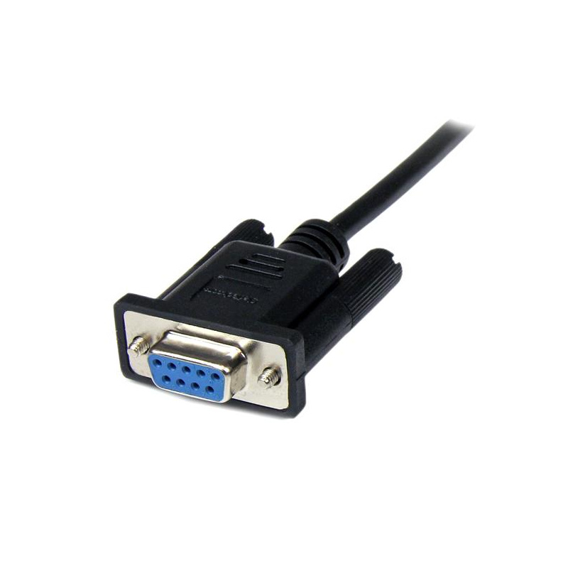 StarTech.com Câble Série RS232 Null Modem de 2m - Cordon DB9 Mâle Femelle - Câble Série Croisé avec Blindage Al-Mylar - Port série COM, Compatible avec les Appareils DTE, Noir, F/M