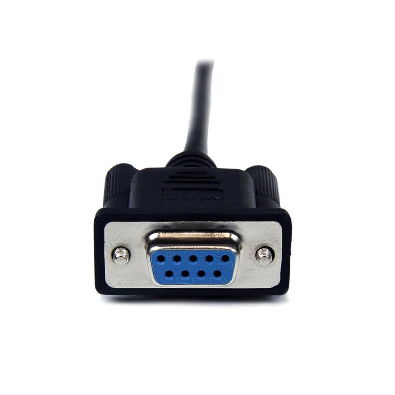 StarTech.com Câble Série RS232 Null Modem de 2m - Cordon DB9 Mâle Femelle - Câble Série Croisé avec Blindage Al-Mylar - Port série COM, Compatible avec les Appareils DTE, Noir, F/M