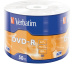 Verbatim Lot de 50 DVD-R couleur argent mat