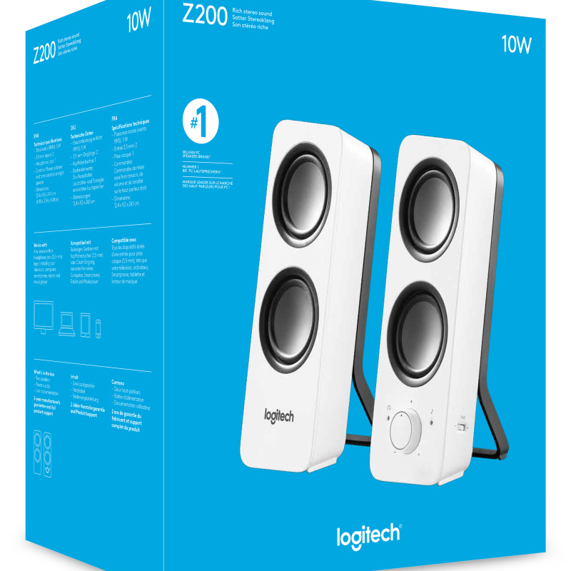 Logitech Z200 haut-parleur Blanc Avec fil 5 W