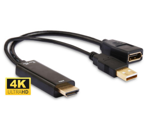Microconnect HDMDPP1 câble vidéo et adaptateur 0,15 m HDMI Type A (Standard) DisplayPort Noir