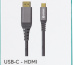 eSTUFF ES607102 changeur de genre de câble HDMI USB C Gris