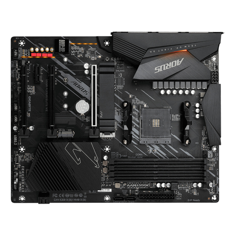 GIGABYTE B550 AORUS ELITE V2 Carte mère - Processeurs AMD Ryzen 5000, VRM 12+2 phases, jusqu'à 4733 MHz DDR4, 1xPCIe 4.0 + 1xPCIe 3.0 M.2, LAN 2.5GbE, USB 3.2 Gen 2
