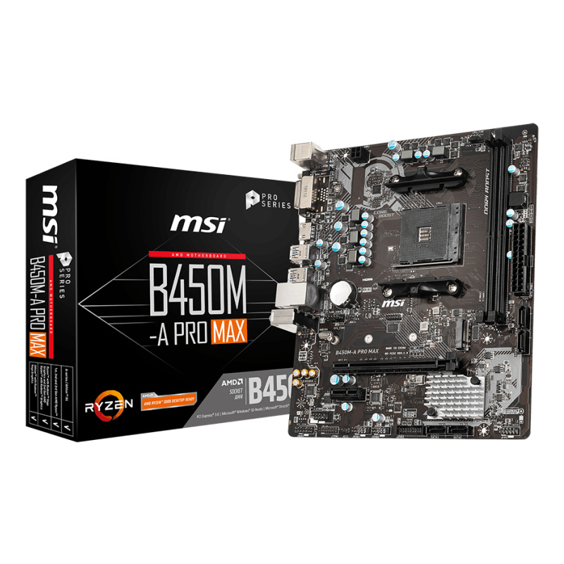 MSI B450M-A PRO MAX carte mère AMD B450 Emplacement AM4 micro ATX