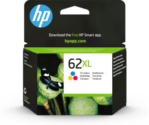 HP 62XL cartouche d'encre trois couleurs grande capacité authentique