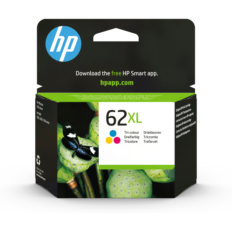 HP 62XL cartouche d'encre trois couleurs grande capacité authentique