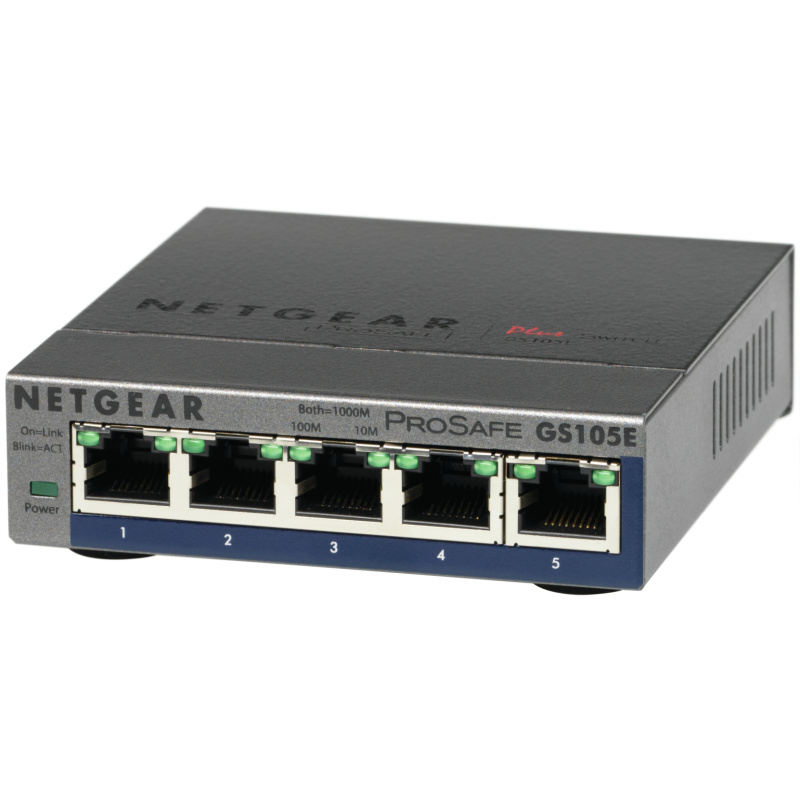 NETGEAR GS105E-200PES commutateur réseau Géré L2/L3 Gigabit Ethernet (10/100/1000) Gris