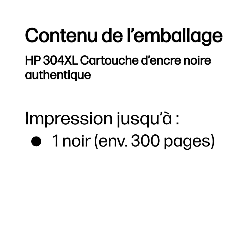 HP 304XL Cartouche d’encre noire authentique