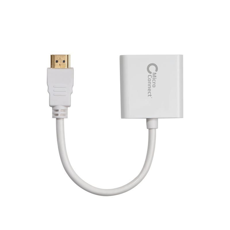 Microconnect HDMVGA1 câble vidéo et adaptateur 0,15 m HDMI Type A (Standard) VGA (D-Sub) Blanc