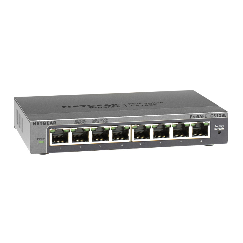 NETGEAR GS108E Géré Gigabit Ethernet (10/100/1000) Noir