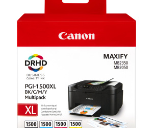 Canon Multipack de cartouches d'encre noire/cyan/magenta/jaune haut rendement PGI-1500XL