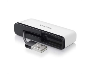 Belkin F4U021BT hub & concentrateur 480 Mbit/s Noir, Blanc